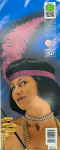 Peluca Charleston Negra con Diadema y Pluma – Carnival Toys