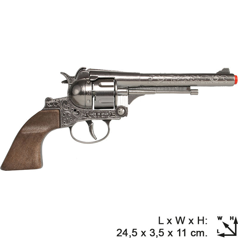 Pistola Revólver Cowboy Die Cast Metal Gonher 12 Tiros (Gonher ref 122/0)
