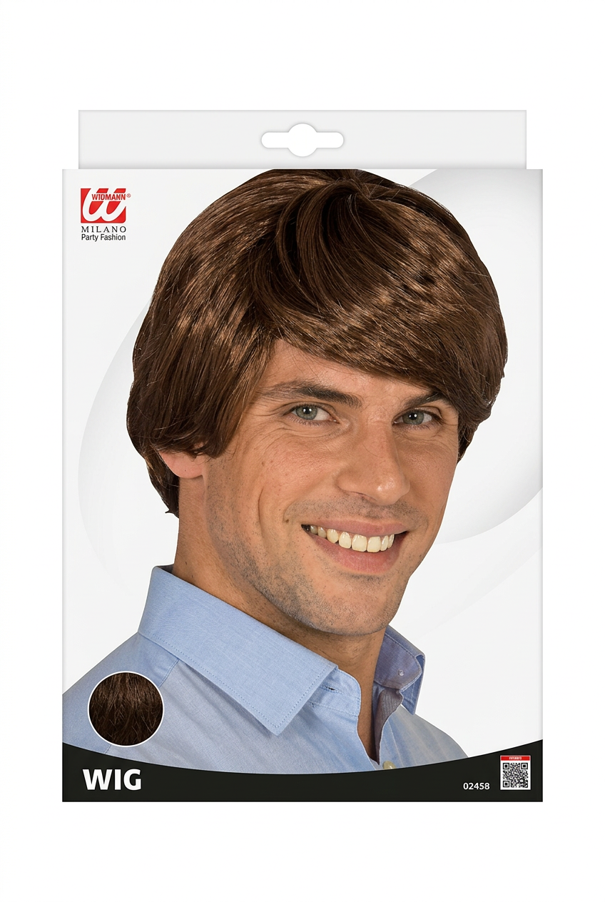 Peluca Corta Marrón Hombre