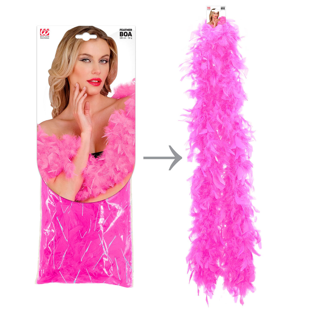 Boa de Plumas Rosa