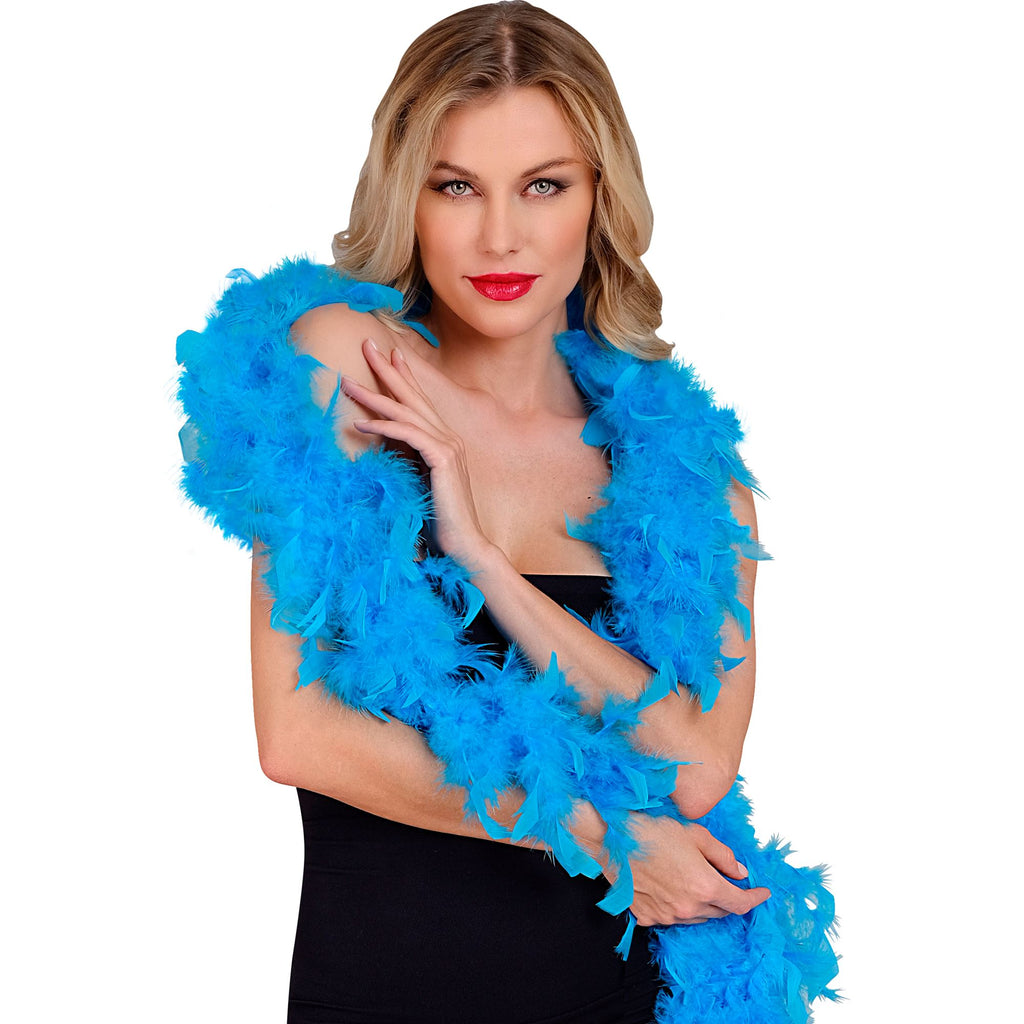 Boa de Plumas Azul Claro