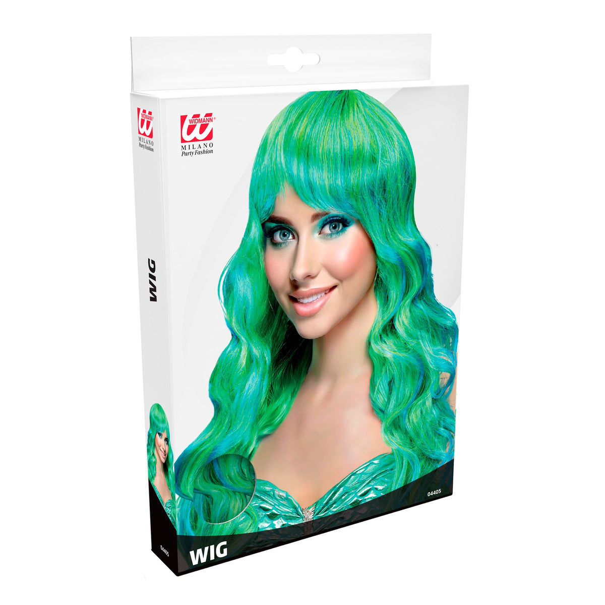 Peluca Sirena Verde – Ondulada para Disfraz de Sirena