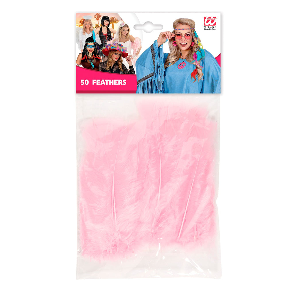 Pack 50 Plumas Rosa Claro.