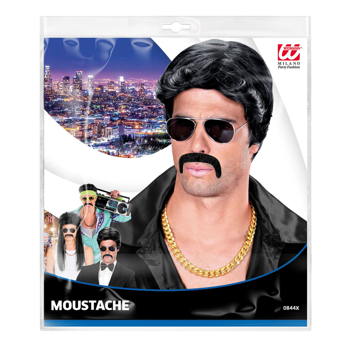 Bigote Negro Fino para Disfraz