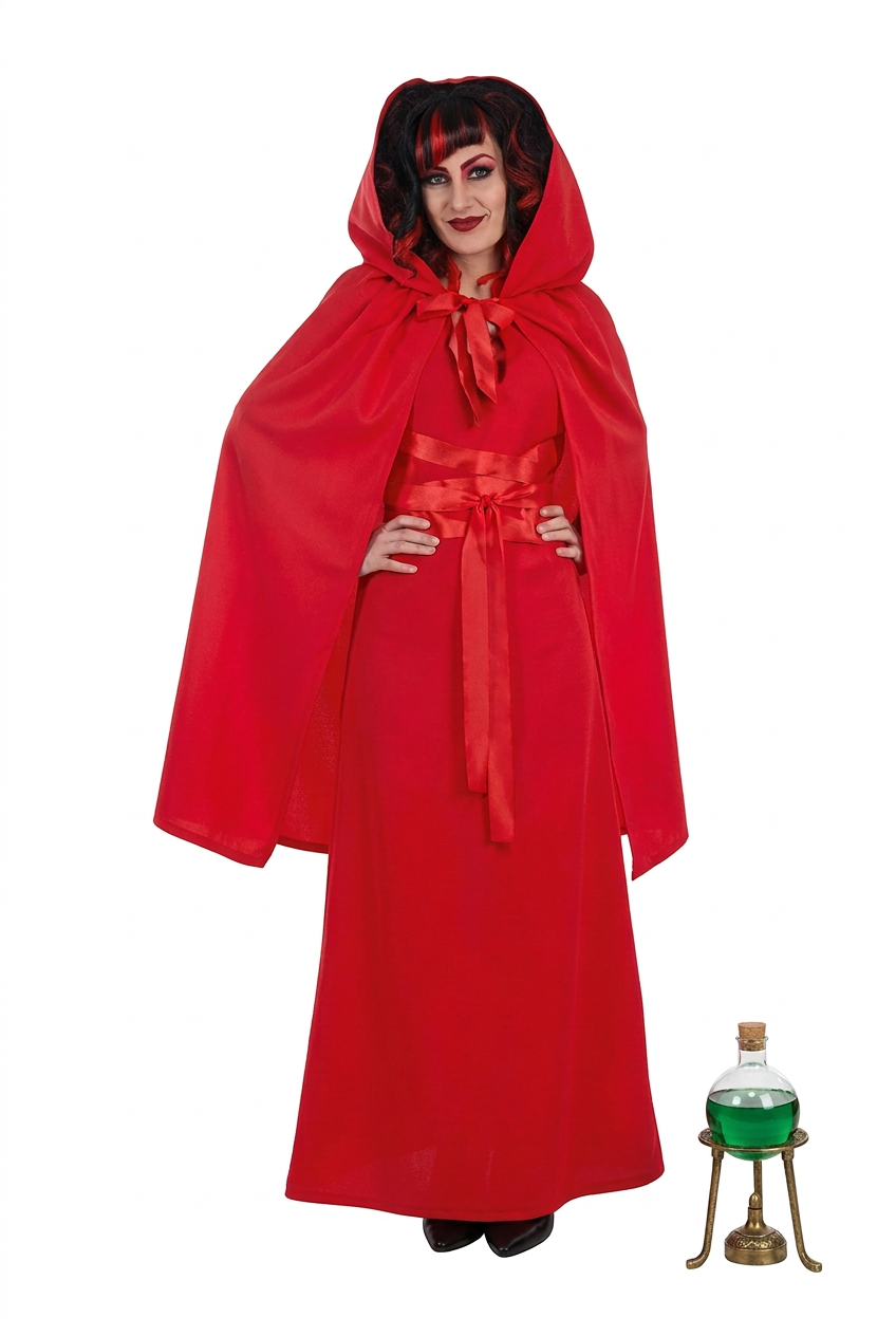 Adult Women's Sorceress Costume - Dress with Cape and Hood