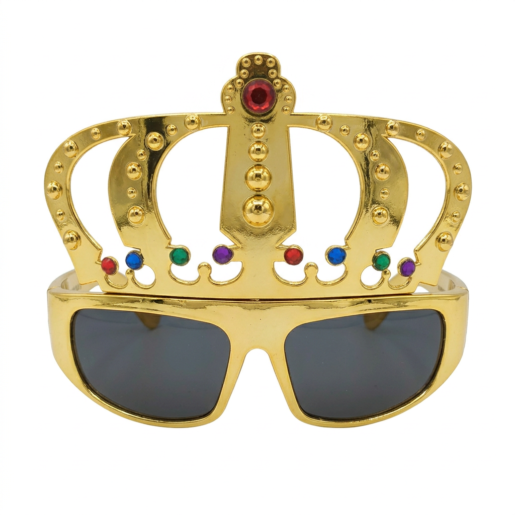 Gafas Corona Dorada Rey para Disfraz