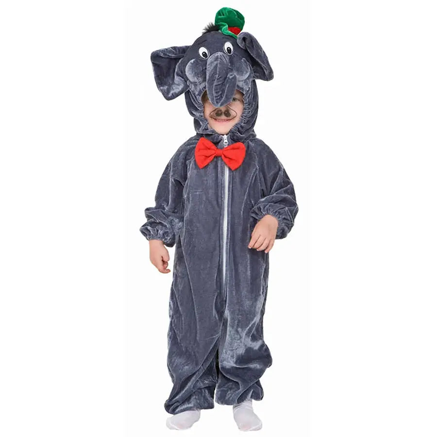 Infant Elephant Costume - Hooded Bodysuit with Bow Tie