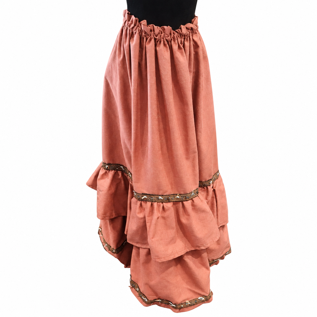 Handmade Rust Ruffled Medieval Skirt