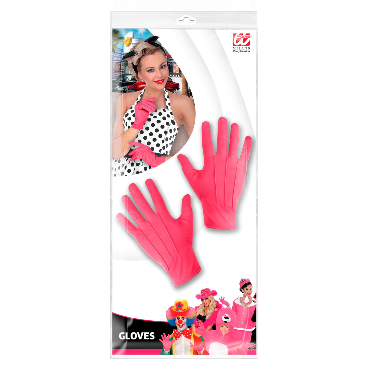 Guantes Cortos Rosas.