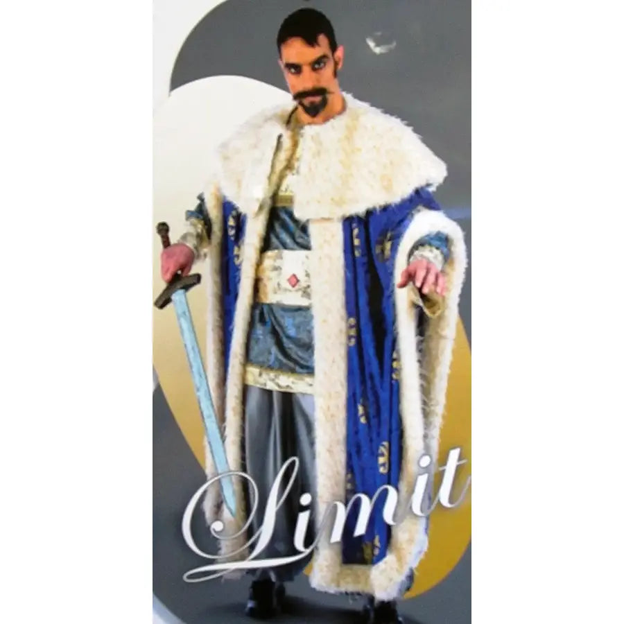 Medieval Blue King Cape — Royalty Accessory for Adult