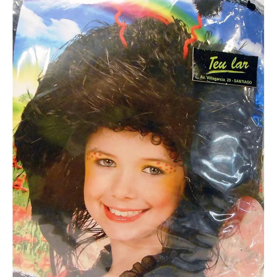 Peluca Mariquita Negra Infantil.