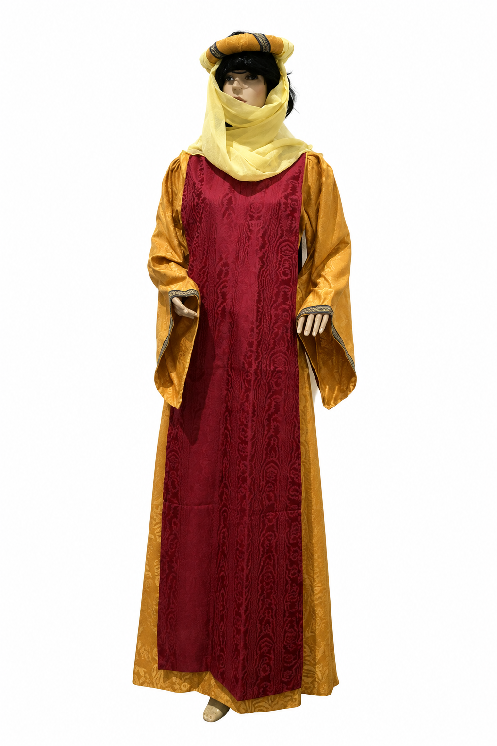 Vestido Reina Medieval Sajona Burdeos Adulto