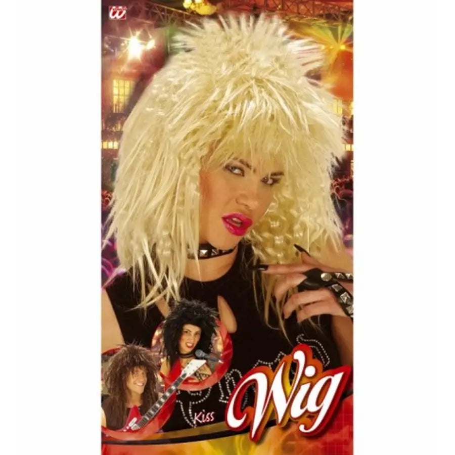 Peluca Estilo Kiss Rock – Accesorio de Disfraz Adulto
