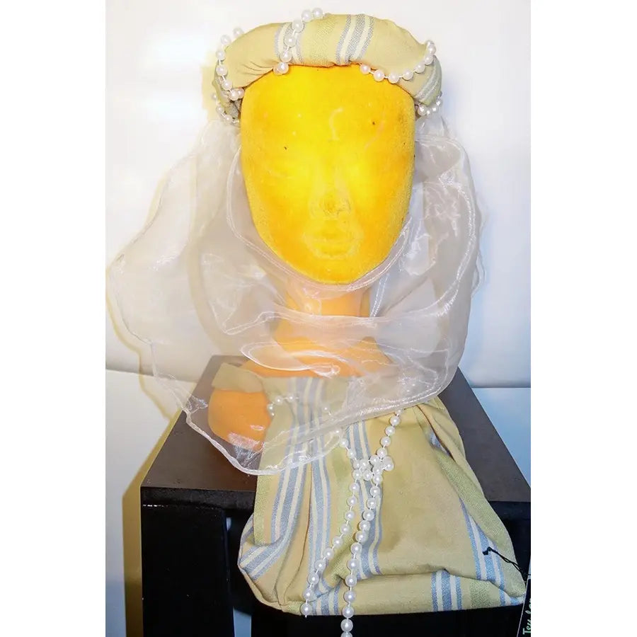 Conjunto Turvante De Tul Y Piedras Y Bolso