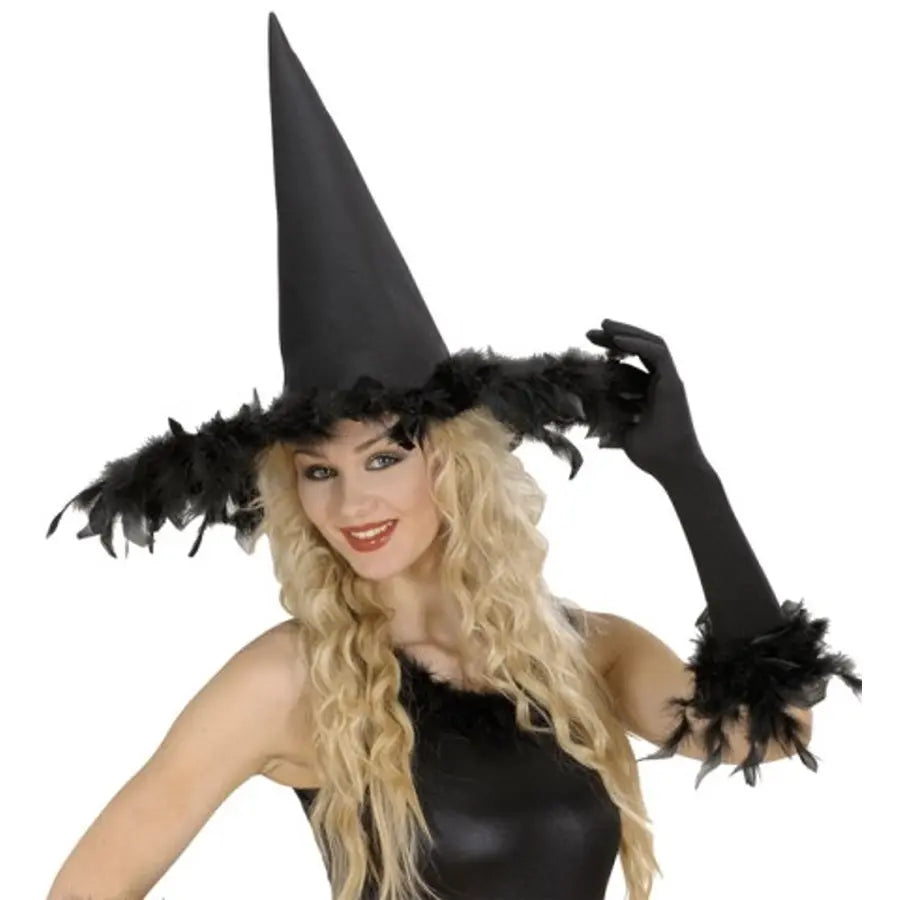 Gorro Bruja Con Pluma