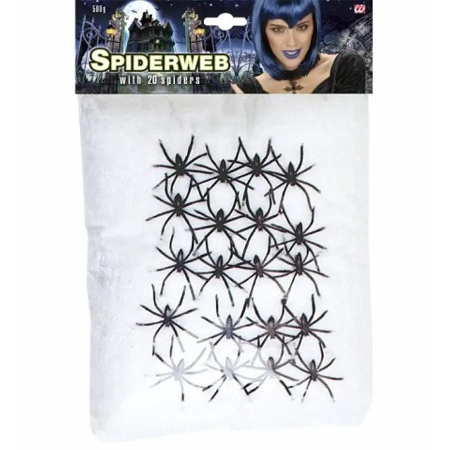 Telaraña Decorativa 500 g con Arañas — Decoración Halloween