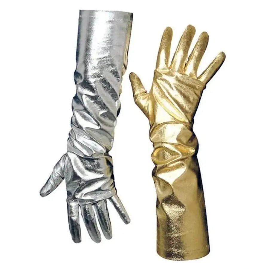 Guantes Metalizados Oro 50 cm