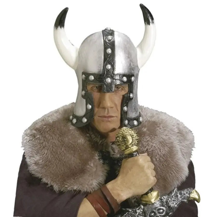 Casco Barbaro Plateado Latex