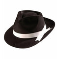 Black Flocked Gangster Hat