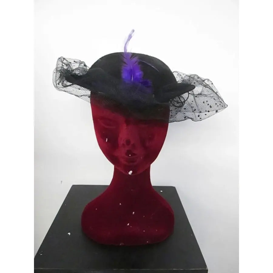 Fascinator Hat with Black Tulle