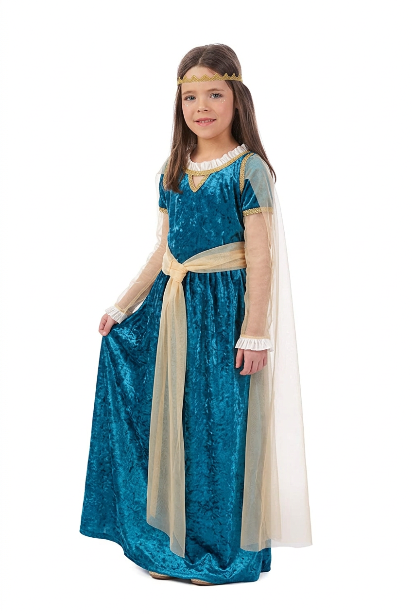 Disfraz Princesa Medieval Infantil con Capa