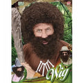 Curly Brown Wig And Beard