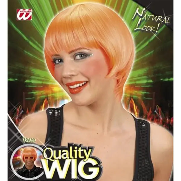 Peluca Rave Naranja – Accesorio de Disfraz