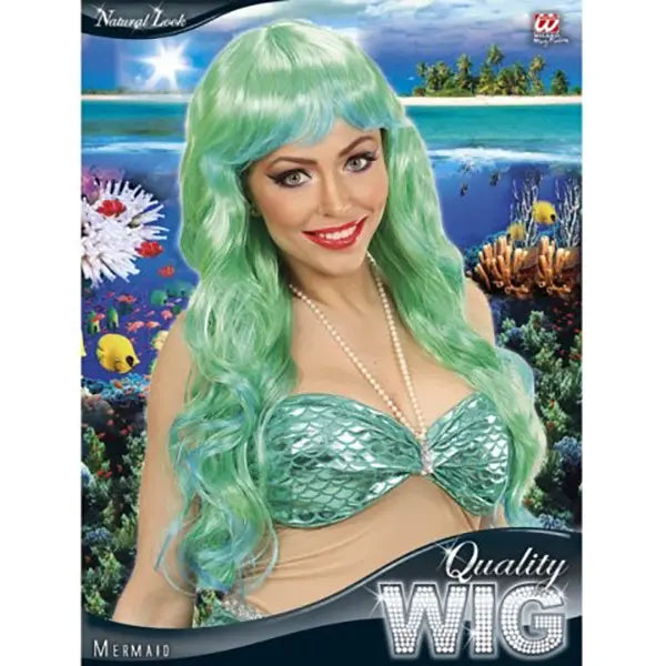 Peluca Sirena Verde – Ondulada para Disfraz de Sirena