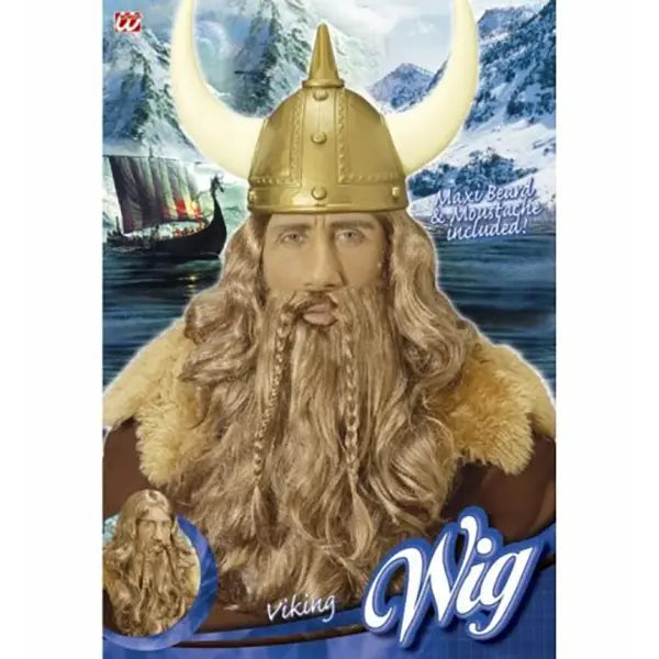 Peluca Vikingo con Barba y Bigote – Accesorio de Disfraz