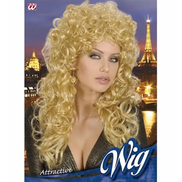 Peluca Rubia Rizada – Accesorio de Disfraz Adulto