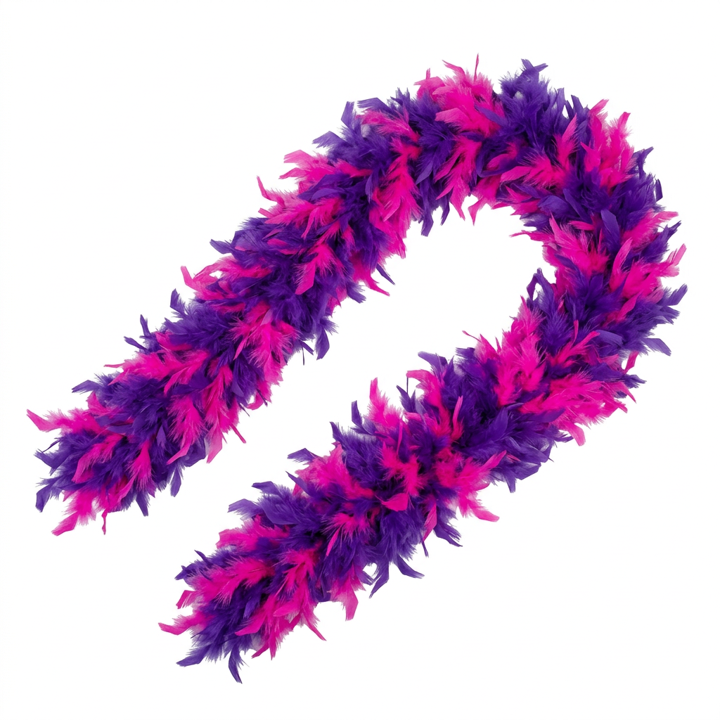Boa de Plumas Lila y Fucsia