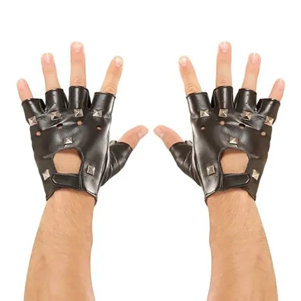 Studded Faux Leather Gloves