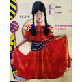 Disfraz de Mexicana Infantil – Vestido Naranja y Cinturón