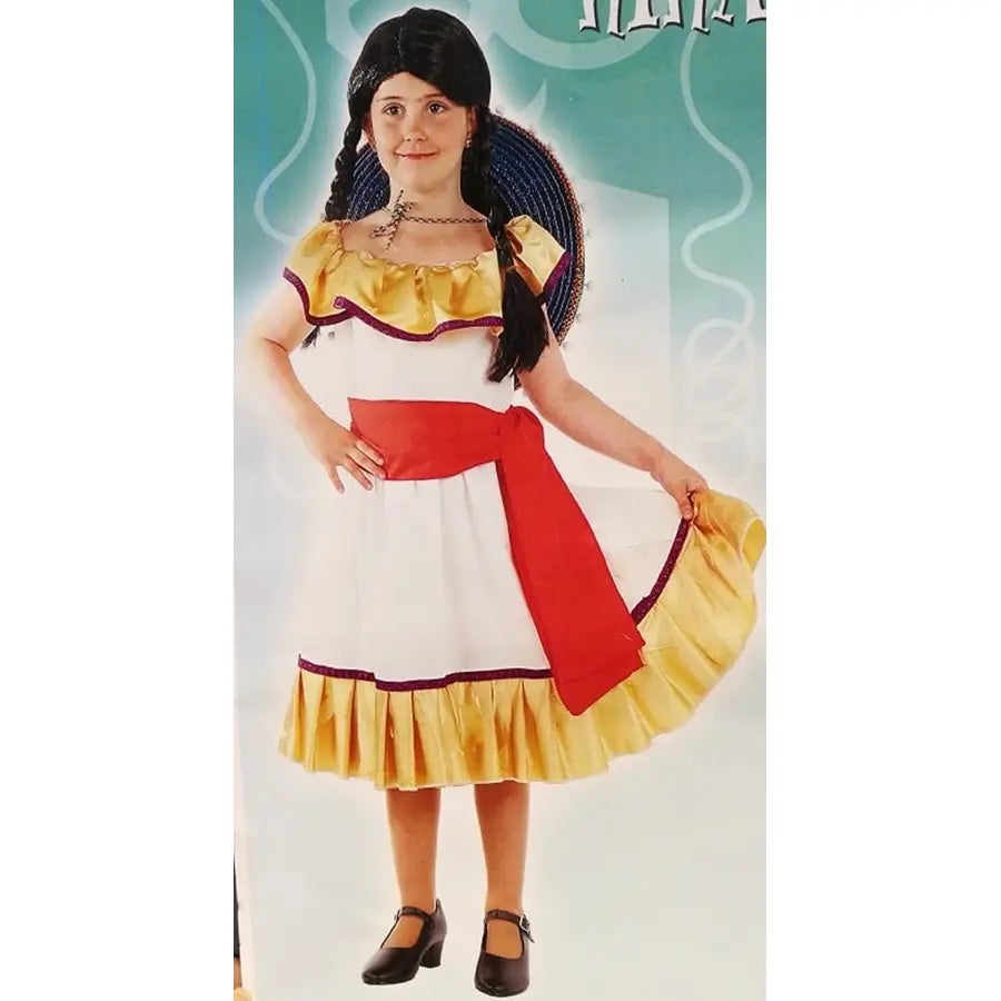 Mexican Girl Costume - Shirt, Skirt, and Sash