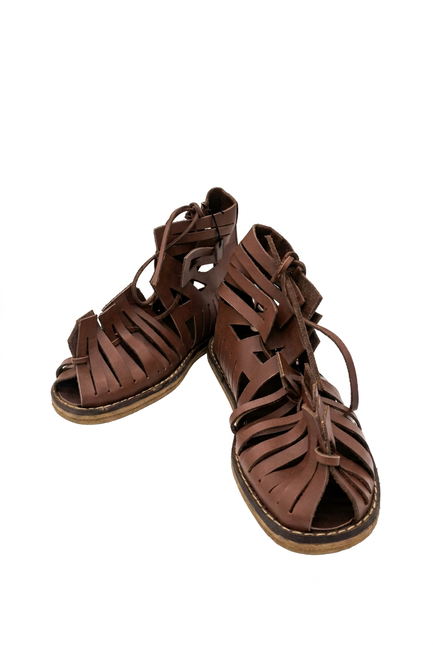 Sandalias Romanas de Gladiador con Suela Tachonada de Época