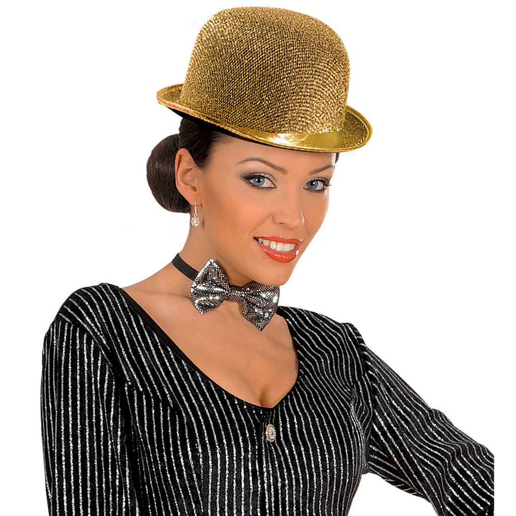 Sombrero Bombín Dorado