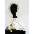 Conjunto Tocado Y Bolso Blan