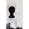 Conjunto Tocado Y Bolso Pasamaneria Blanco