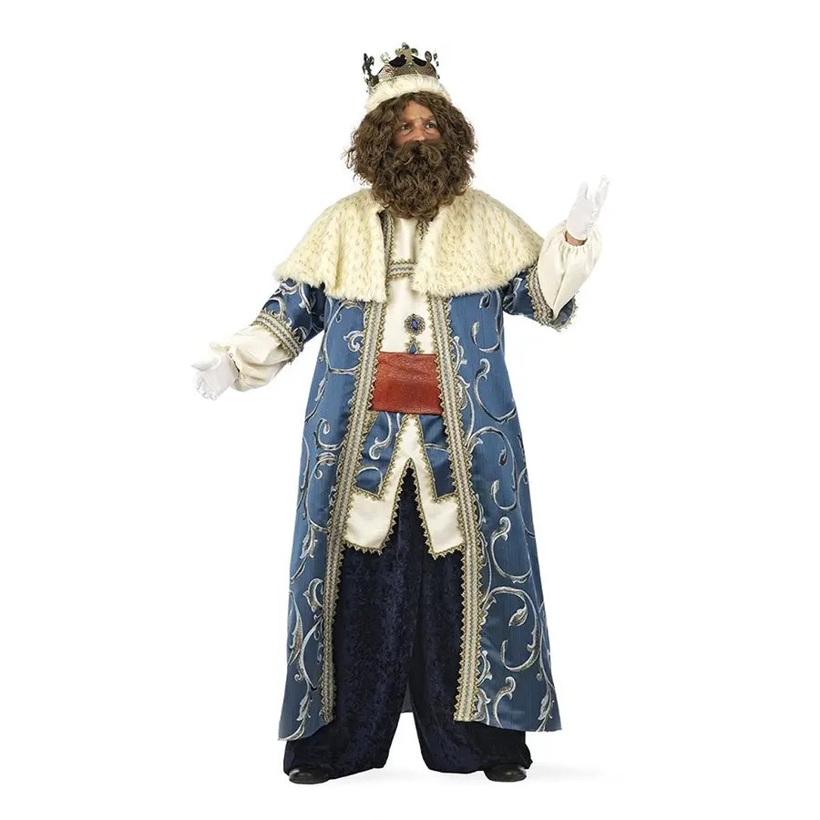 Disfraz Rey Gaspar Adulto con Capa Azul