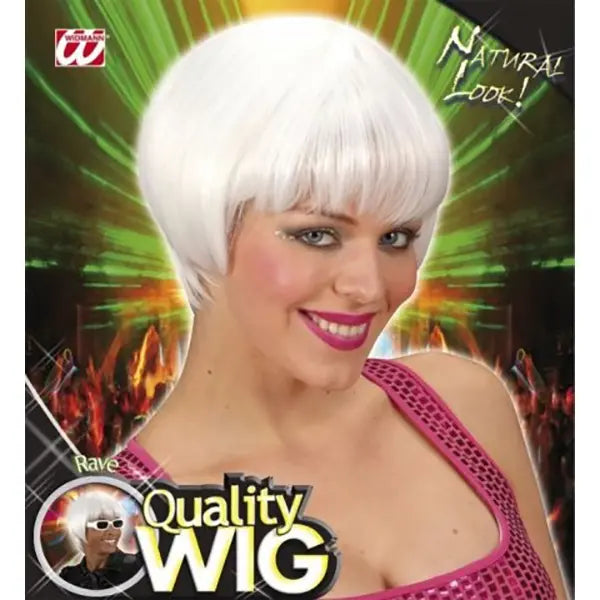 Peluca Rave Blanca – Accesorio de Disfraz