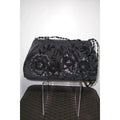 Bolso Negro Flor Pedreria