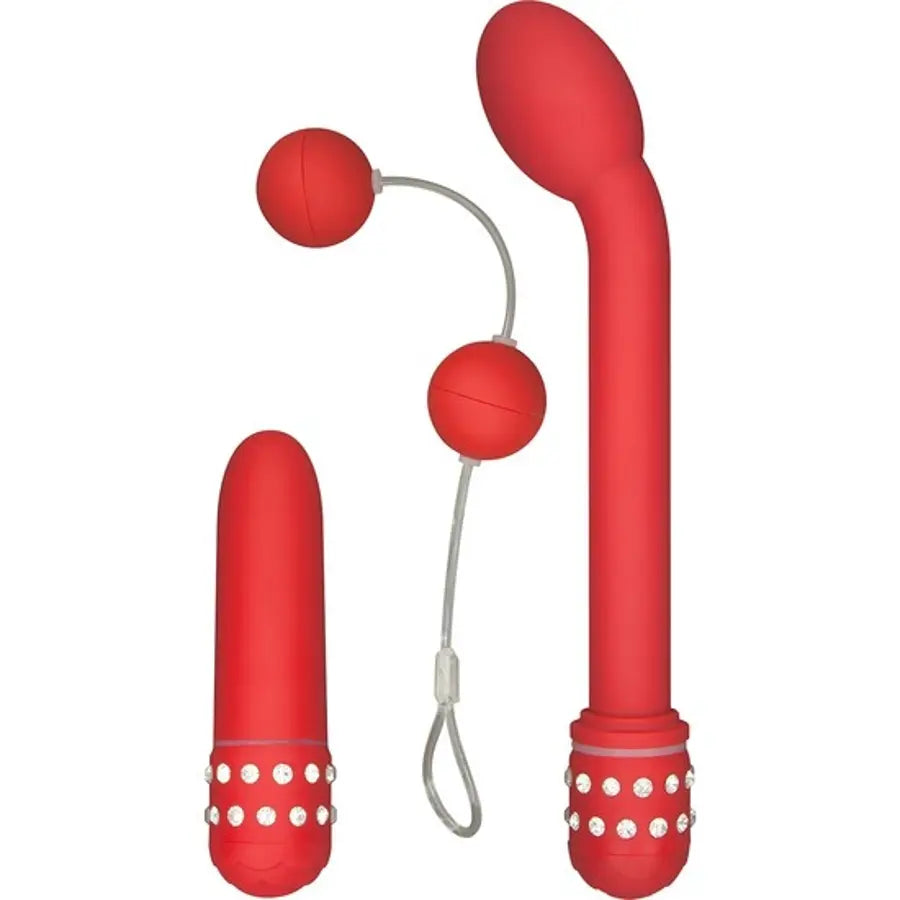 Kit De Vibradores Y Bolas Chinas Rojo