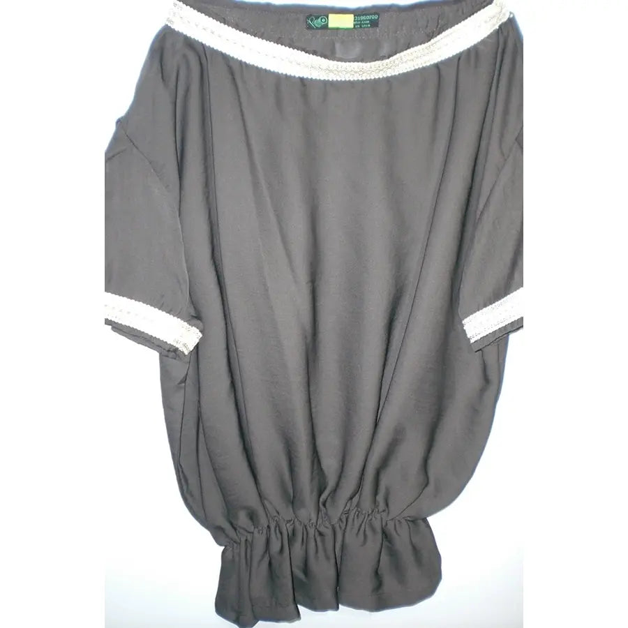 Disfraz Blusa Gris Ribete Blanco