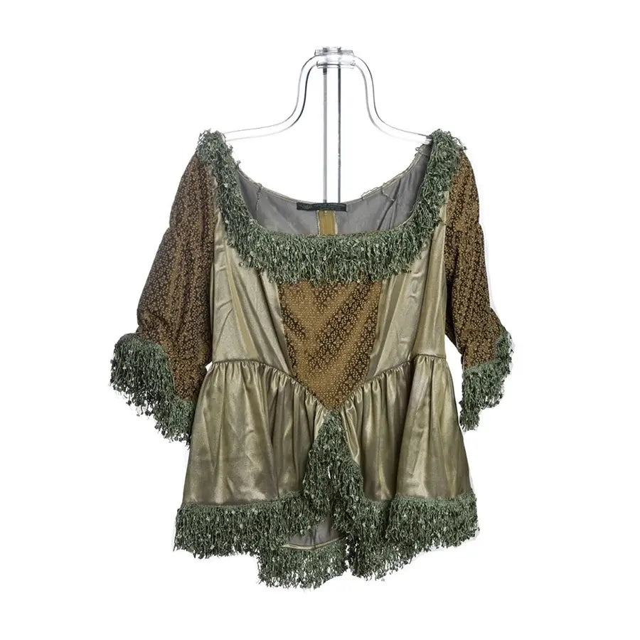 Disfraz Blusa Flecos Verde