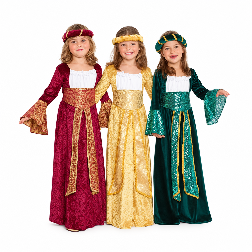 Child Golden Medieval Lady Costume