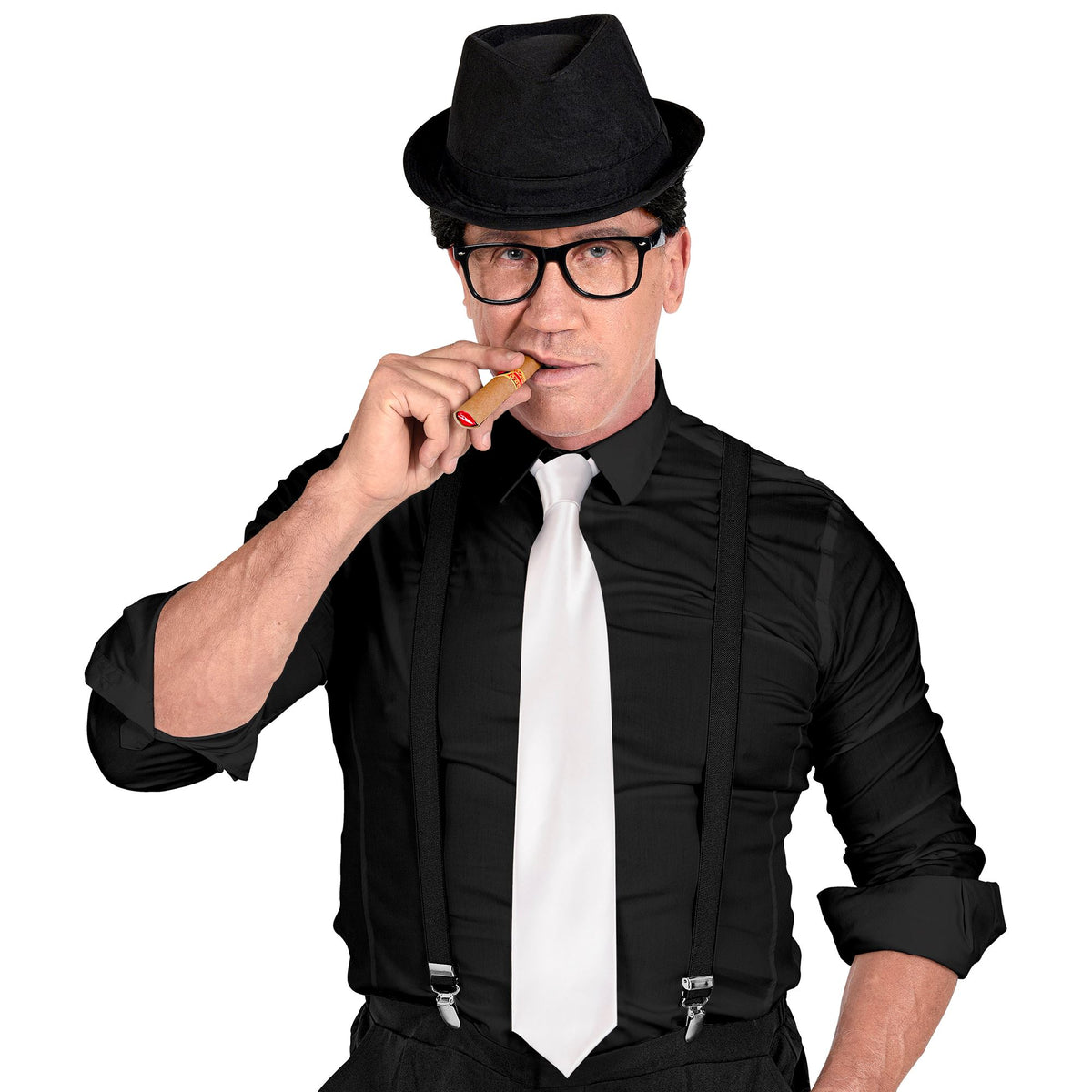 Set Corbata y Pajarita de Raso Blanca