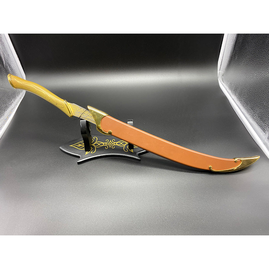 Sable de Metal con Grabado y Funda de Cuero – Réplica para Coleccionistas