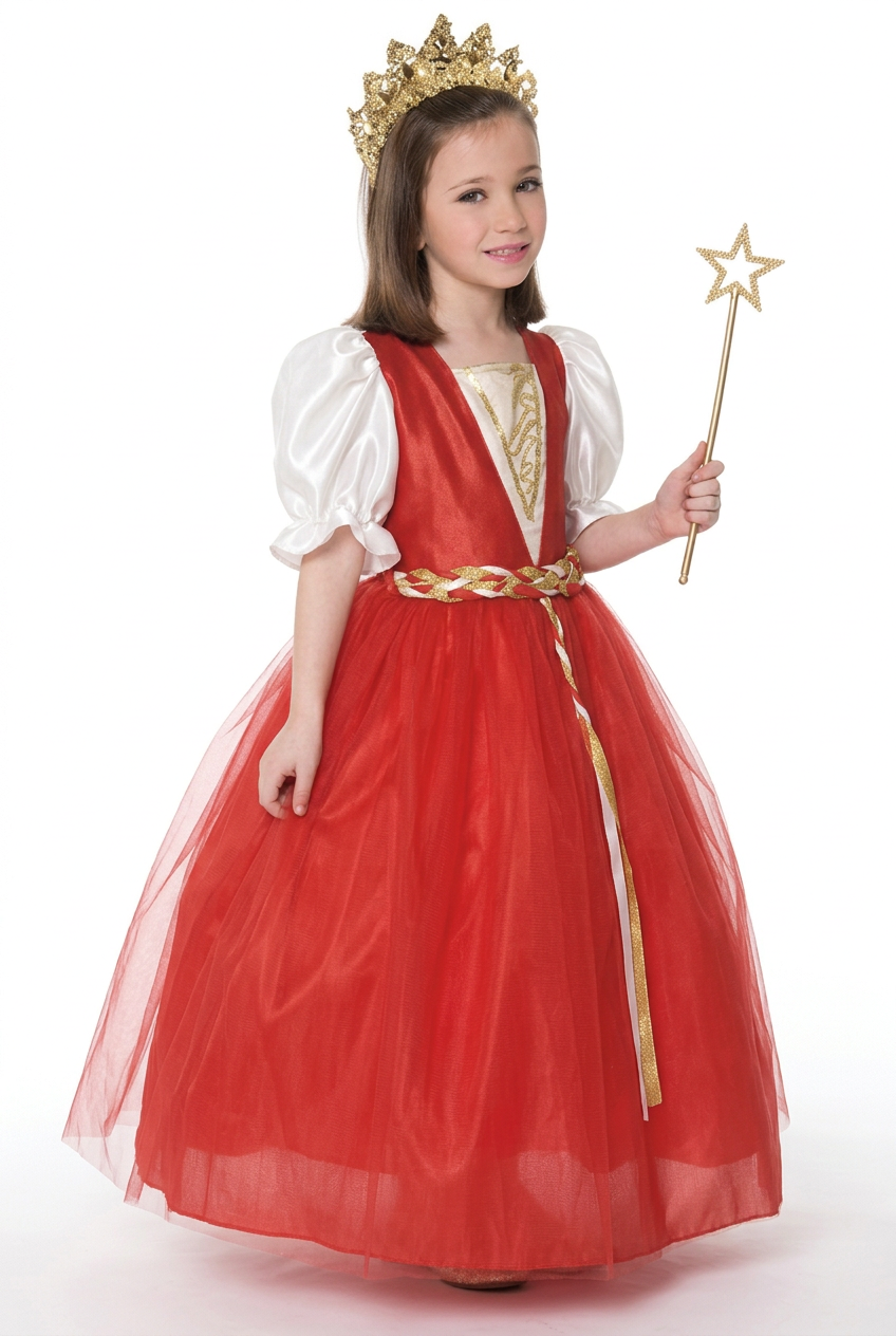Vestido Princesa Rojo con Tul Infantil