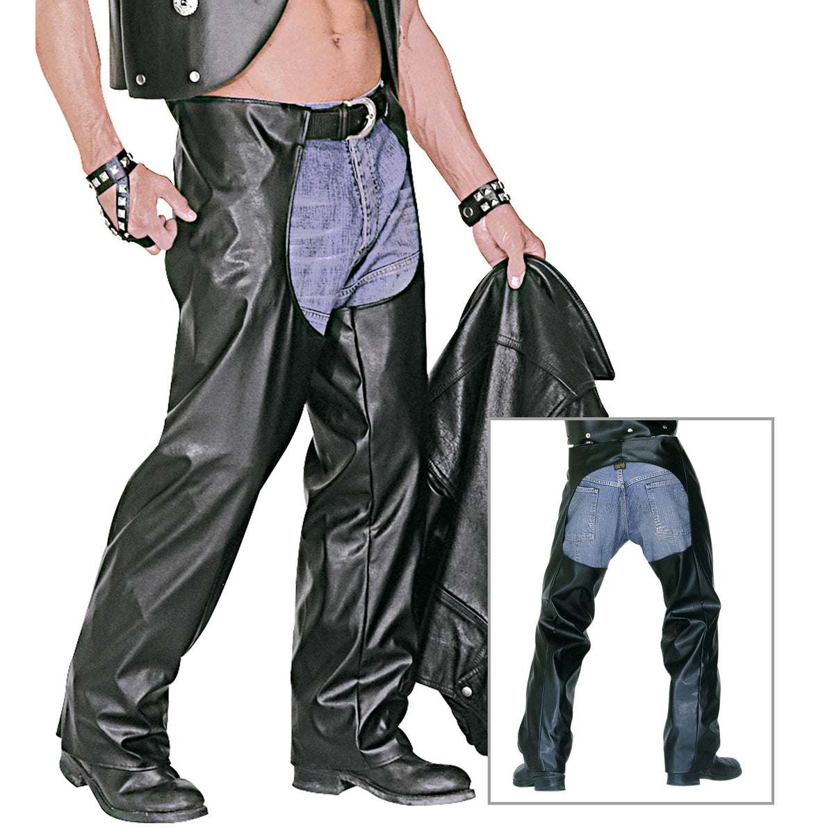 Chaparreras de Polipiel para Hombre — Complemento para Disfraz
