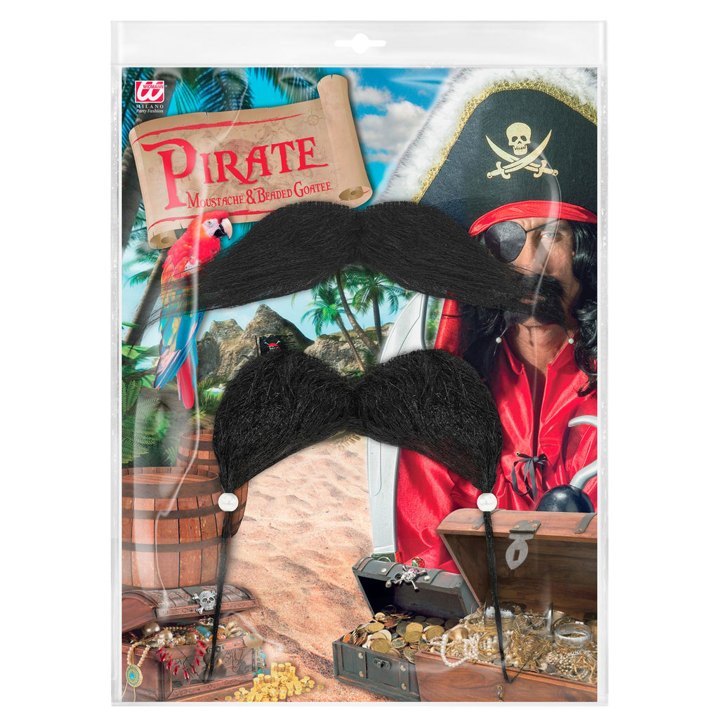 Bigote y Perilla Pirata con Perlas